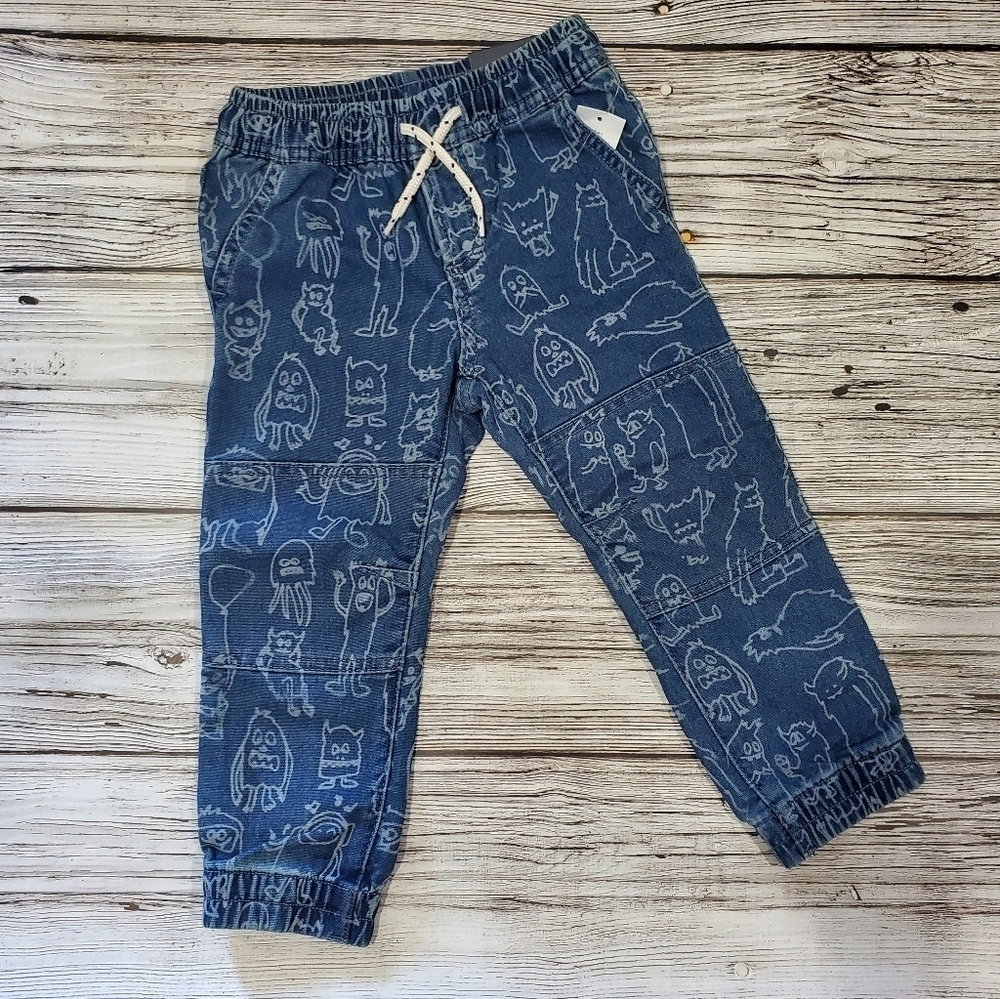 Gap Soft Denim Joggers Unisex Boys Girls Halloween Themed NWT